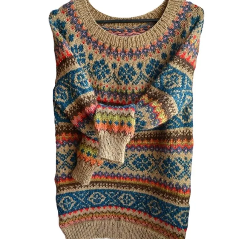 Mandylandy Women Autumn Winter Vintage Loose Knitted Sweater Casual Long Sleeve O Neck Patchwork Pullover Top
Mandylandy Women Autumn Winter Vintage Loose Knitted Sweater Casual Long Sleeve O Neck Patchwork Pullover Top