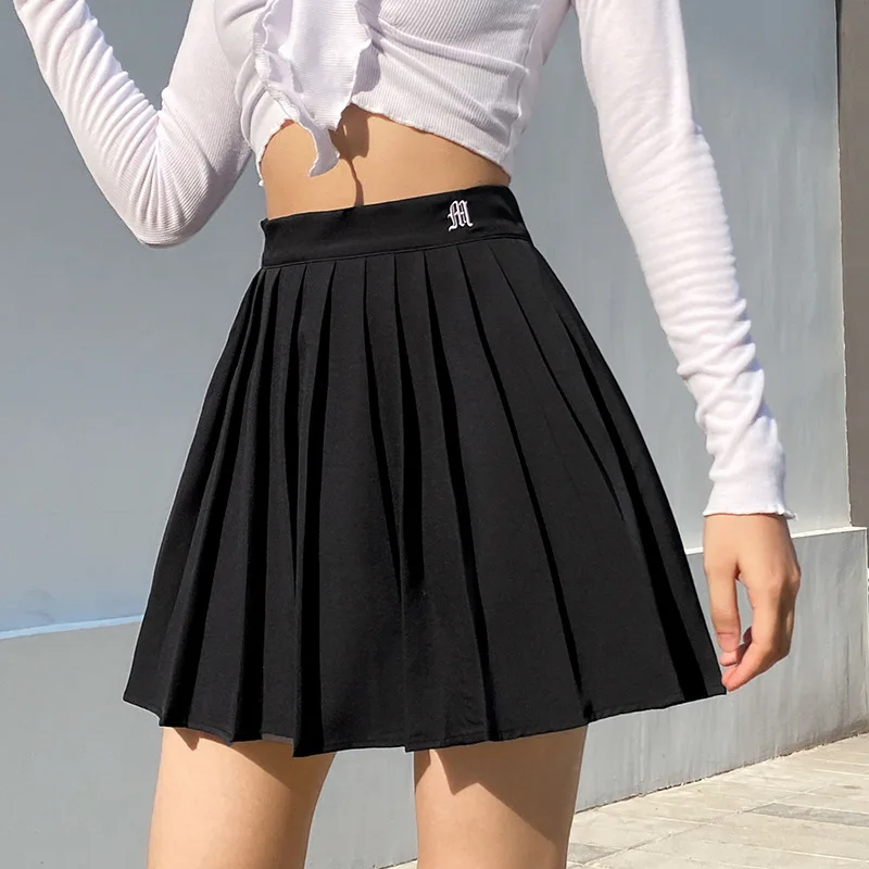 2021 Summer Woman New Preppy Style Pleated Min Skirt Letter Embroidery Elastic High Waist Casual Dance Tennis Sexy Short Skirts
2021 Summer Woman New Preppy Style Pleated Min Skirt Letter Embroidery Elastic High Waist Casual Dance Tennis Sexy Short Skirts