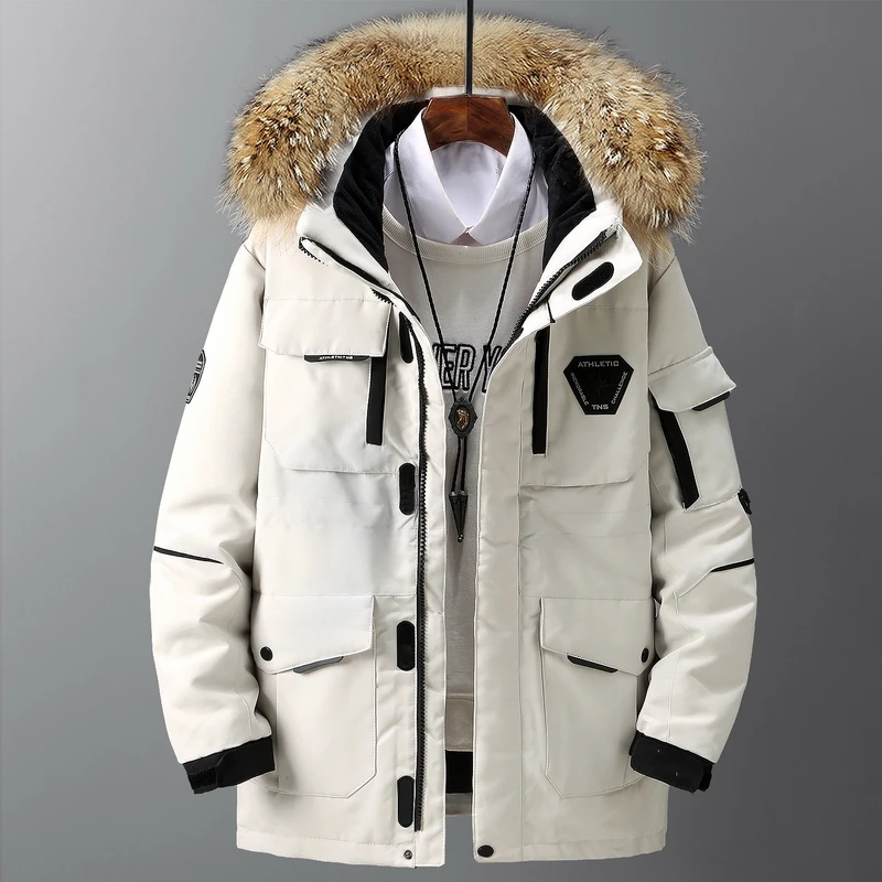 Thicken Men's Down Jacket With Big Real Fur Collar Warm Parka -30 degrees Men Casual Waterproof Down Winter Coat Size 3XL
Thicken Men's Down Jacket With Big Real Fur Collar Warm Parka -30 degrees Men Casual Waterproof Down Winter Coat Size 3XL