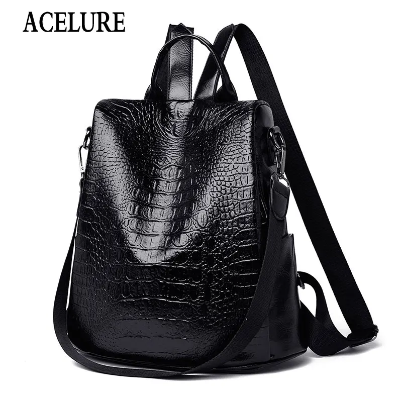 ACELURE Students Crocodile Pattern PU Leather Backpack Fashion Anti-theft PU Leather Large Capacity Schhool Bag Drop Shipping
ACELURE Students Crocodile Pattern PU Leather Backpack Fashion Anti-theft PU Leather Large Capacity Schhool Bag Drop Shipping