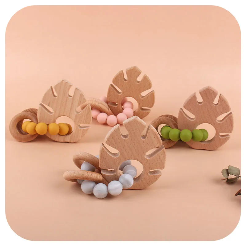 Силиконовые бусины-погремушки для новорожденных, из бука
Силиконовые бусины-погремушки для новорожденных, из бука