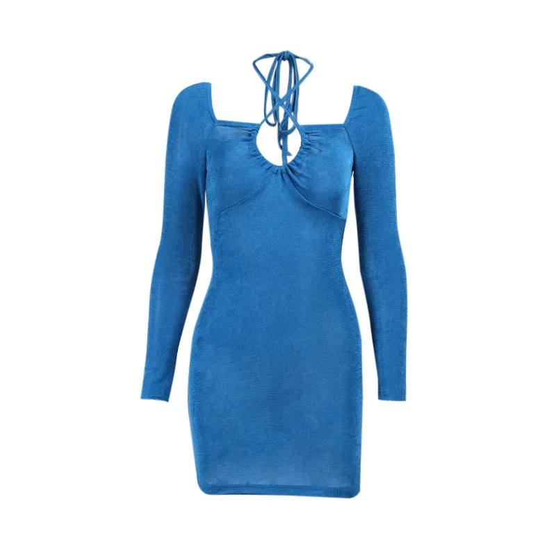 Donsignet Fashion Women's Dress Autumn Leisure V-neck Pullover Solid Color Sexy Halter Hanging Neck Drawstring Dress
Donsignet Fashion Women's Dress Autumn Leisure V-neck Pullover Solid Color Sexy Halter Hanging Neck Drawstring Dress