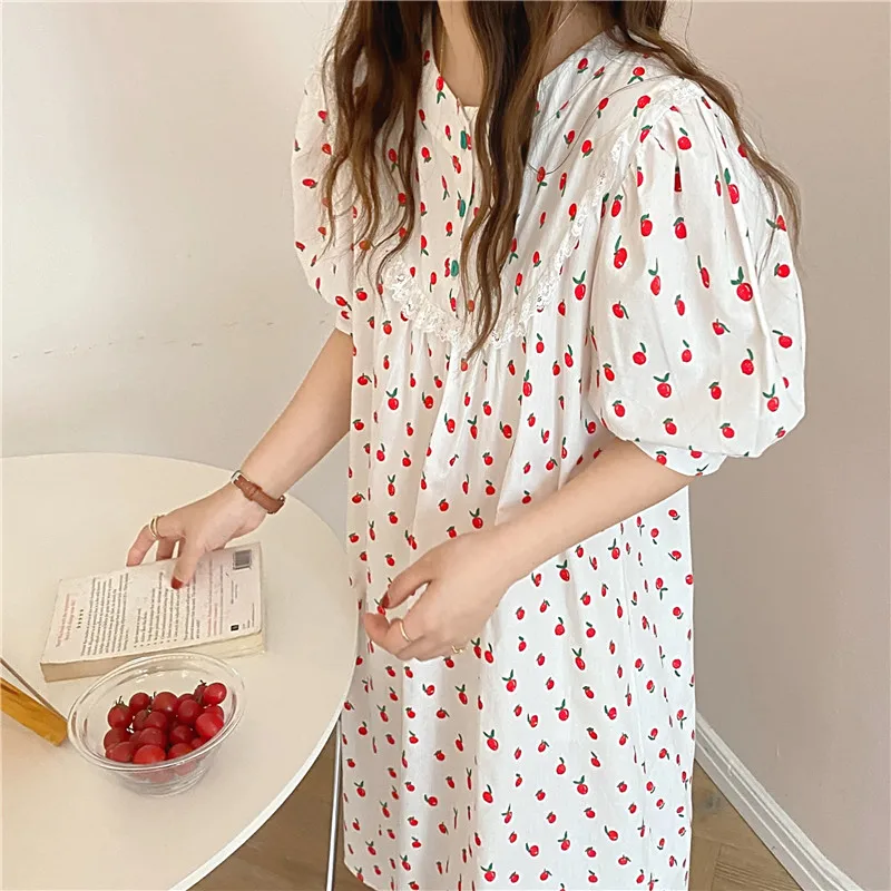 Alien Kitty Printed Women O-Neck Chic 2021 Short Sleeve Sleepwear Floral Vintage Comfortable New Cotton Fashion Pajamas Dress
Alien Kitty Printed Women O-Neck Chic 2021 Short Sleeve Sleepwear Floral Vintage Comfortable New Cotton Fashion Pajamas Dress