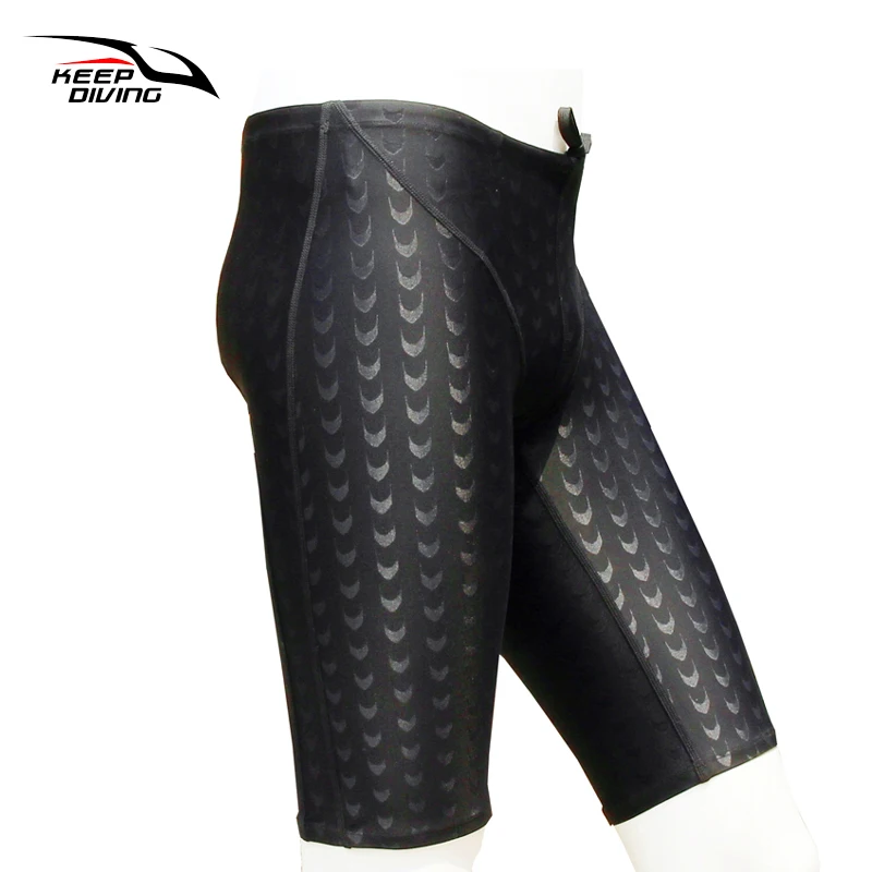 

DIVING Professional Men Competitive Swim Trunks Shark Skin Swimwear Brand Solid Jammer Swimsuit Fifth Pant Plus Size L-5XL
