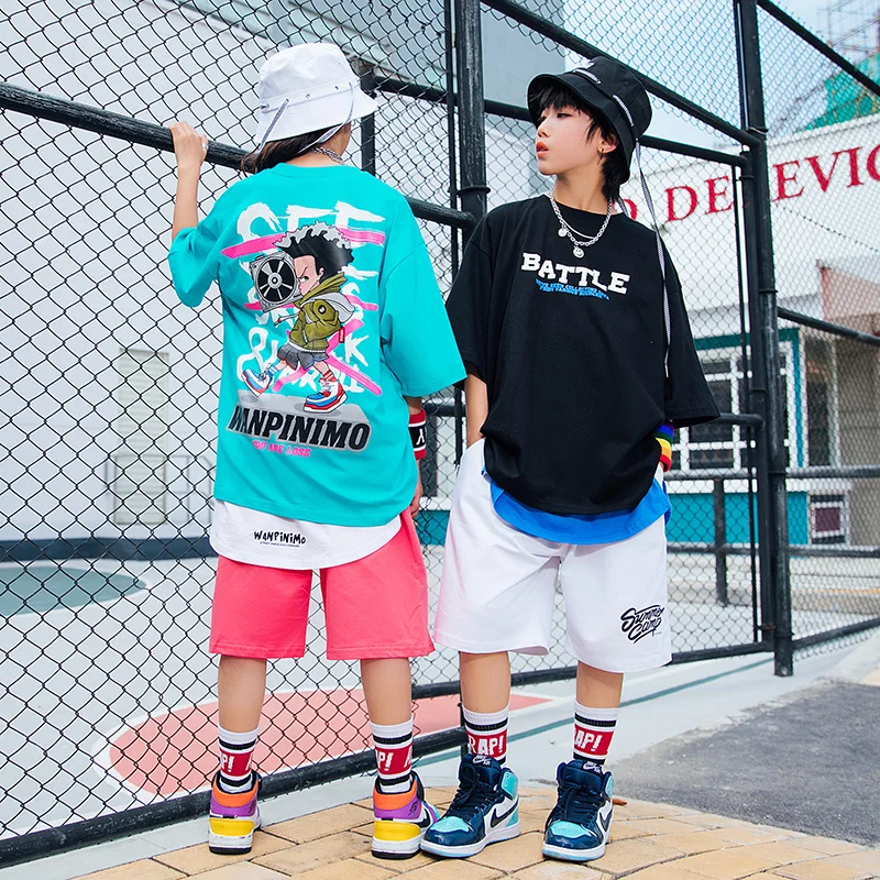 2021 Summer Hip Hop T-Shirt For Boys Girls Loose Street Dance Clothing Short Sleeves Ballroom Dance Wear Stage Costume DNV15021
2021 Summer Hip Hop T-Shirt For Boys Girls Loose Street Dance Clothing Short Sleeves Ballroom Dance Wear Stage Costume DNV15021