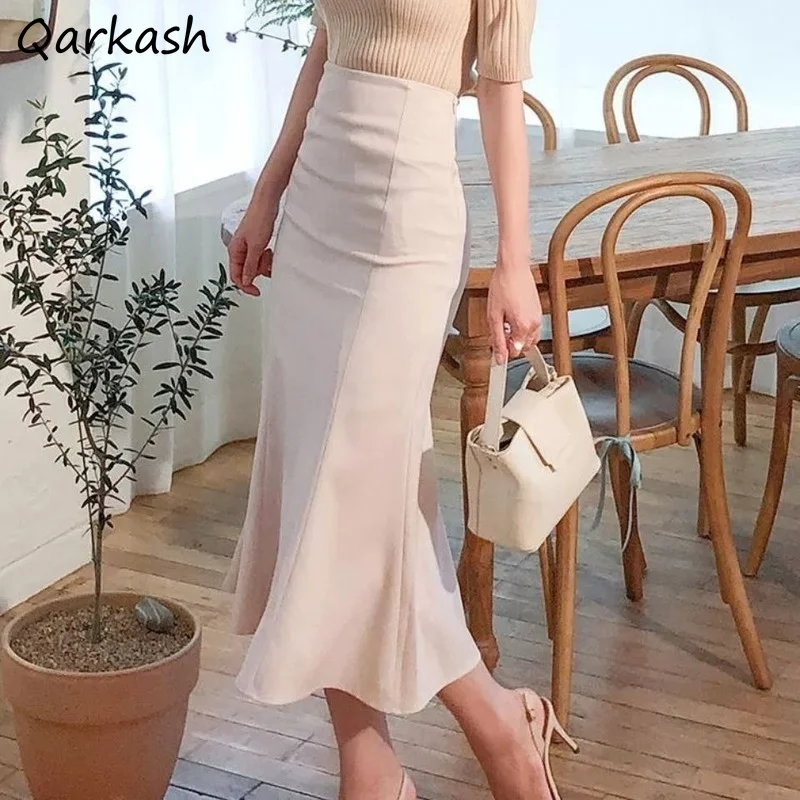 Skirts Women High Waist Midi All-match Casual Ulzzang Feminino Spring Solid Simple Trumpet Design Ladies Bodycon Vintage Mermaid
Skirts Women High Waist Midi All-match Casual Ulzzang Feminino Spring Solid Simple Trumpet Design Ladies Bodycon Vintage Mermaid