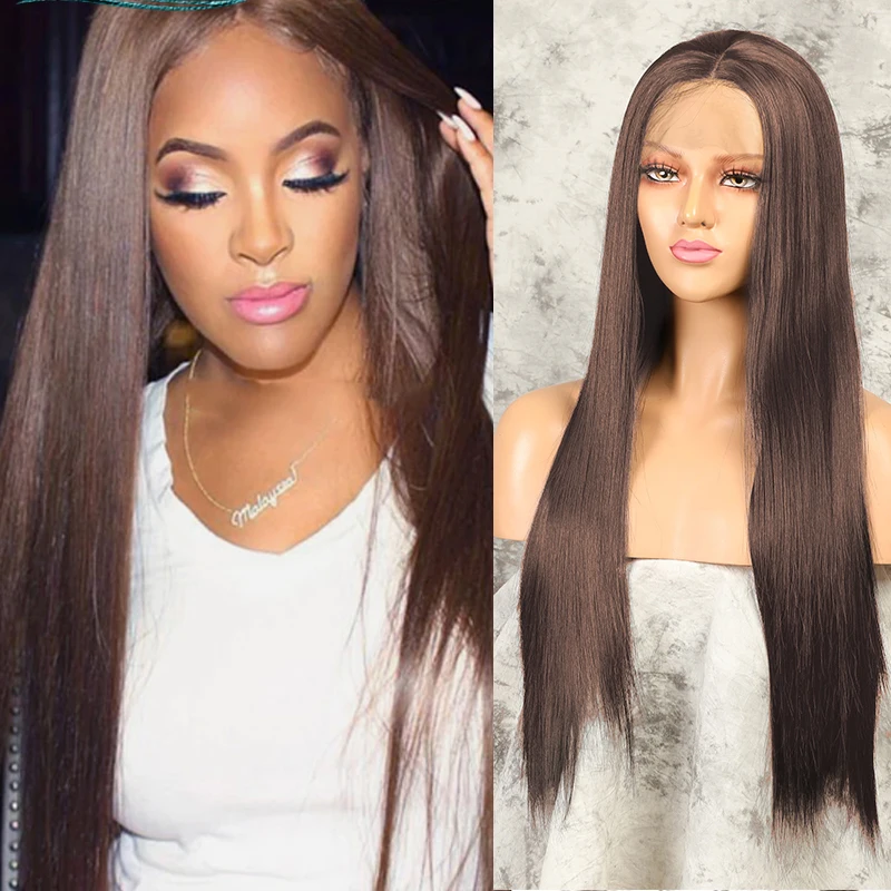 Dark Brown Chocolate Long Lace Front Straight Hair Wig Glueless Heat Resistant Fiber Hair Synthetic Hair Wigs for Fashion Women
Dark Brown Chocolate Long Lace Front Straight Hair Wig Glueless Heat Resistant Fiber Hair Synthetic Hair Wigs for Fashion Women