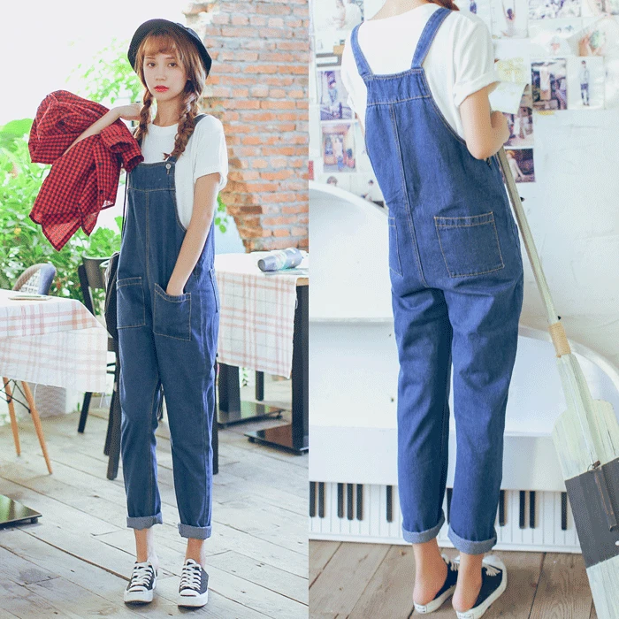 Jumpsuits Women Denim Harajuku Korean Style Pockets Loose Ladies Trendy Straight Womens Long Trousers Students Female Jumpsuit
Jumpsuits Women Denim Harajuku Korean Style Pockets Loose Ladies Trendy Straight Womens Long Trousers Students Female Jumpsuit