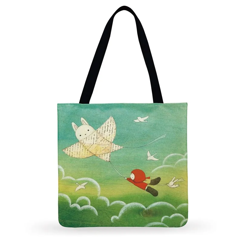 Складная сумка для покупок с рисунком сказочной маленькой красной картины
