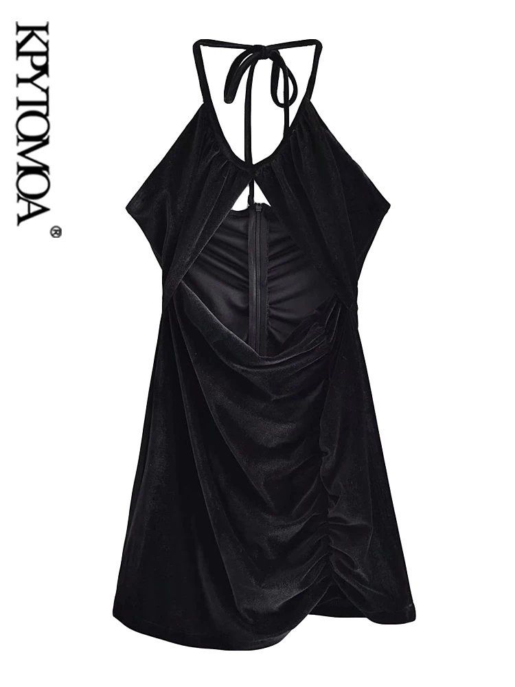 KPYTOMOA Women Sexy Fashion Hollow Out Velvet Mini Dress Vintage Backless Zipper Tied Thin Straps Female Dresses Vestidos Mujer
KPYTOMOA Women Sexy Fashion Hollow Out Velvet Mini Dress Vintage Backless Zipper Tied Thin Straps Female Dresses Vestidos Mujer