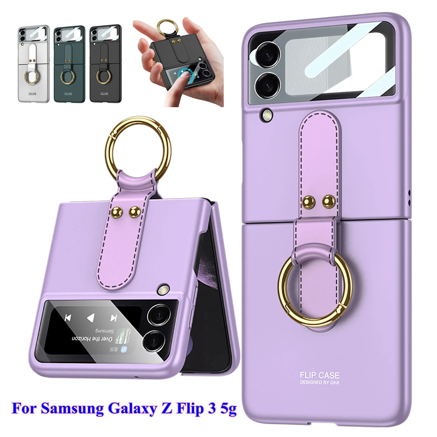 For Samsung Galaxy Z Flip 3 5g Shockproof Luxury Ring Holder Pc Phone Case Cover Slim Folding Mobile Phone Protection Set
For Samsung Galaxy Z Flip 3 5g Shockproof Luxury Ring Holder Pc Phone Case Cover Slim Folding Mobile Phone Protection Set