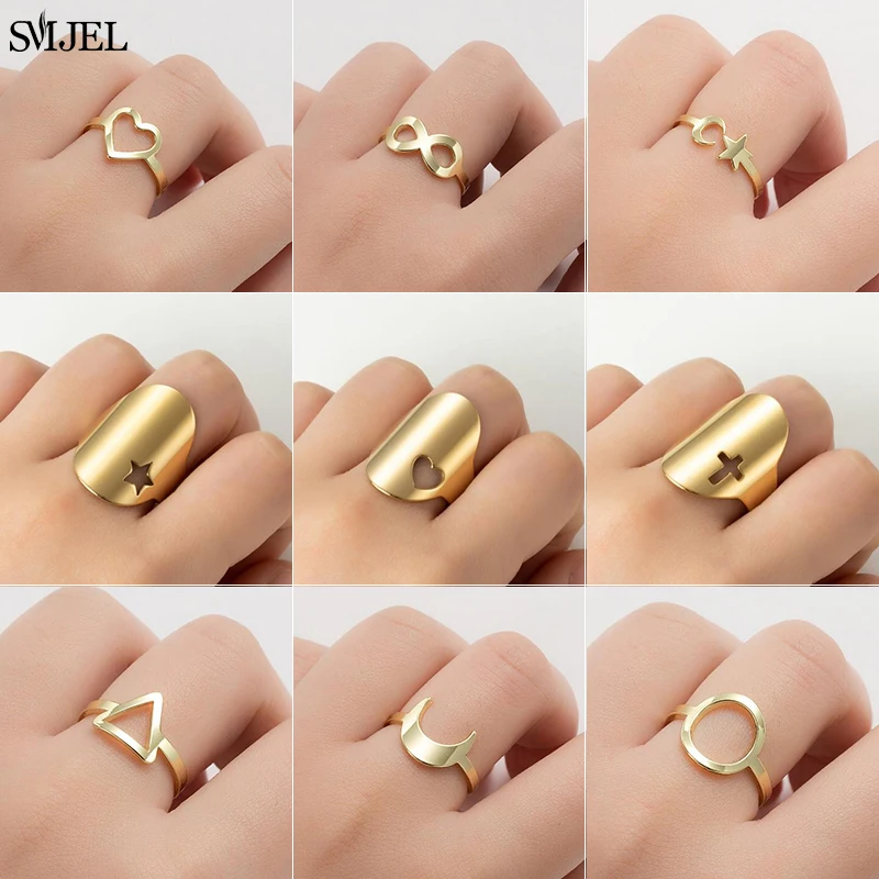 Multiple Stainless Steel Rings for Women Men Trendy Cross Geometric Crescent Star Statement Ring Couple Jewelry Accessories Gift
Multiple Stainless Steel Rings for Women Men Trendy Cross Geometric Crescent Star Statement Ring Couple Jewelry Accessories Gift