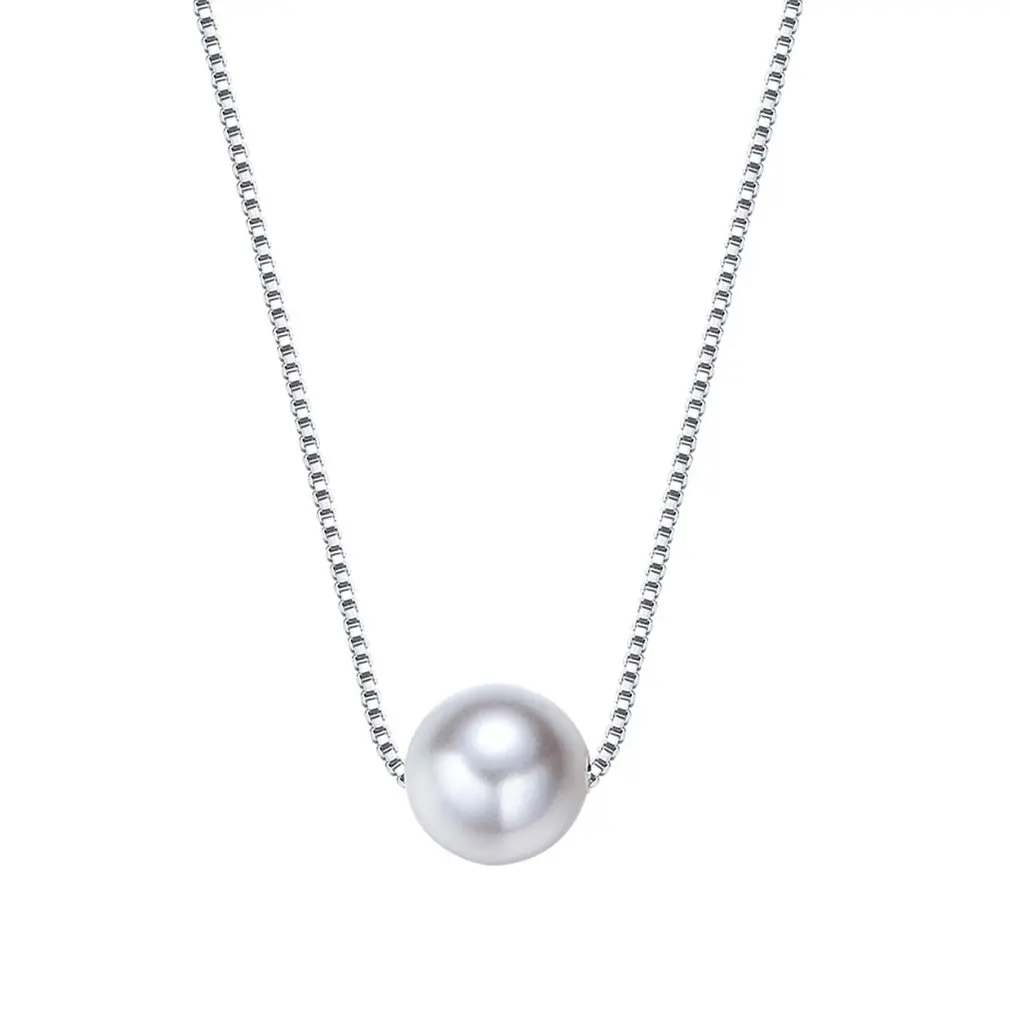 Single Floating Pendant Pearl Necklace Cultured Pearl Pendant With White Pearl Silver Necklace Jewelry For Women 
Single Floating Pendant Pearl Necklace Cultured Pearl Pendant With White Pearl Silver Necklace Jewelry For Women