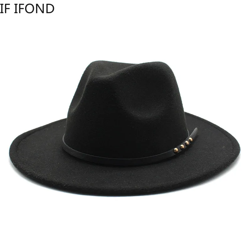 Simple Women Men Wool Felt Fedora Hat Wide Brim Gentleman Elegant Vintage Gangster Trilby Hat Winter Autumn Jazz Caps
Simple Women Men Wool Felt Fedora Hat Wide Brim Gentleman Elegant Vintage Gangster Trilby Hat Winter Autumn Jazz Caps