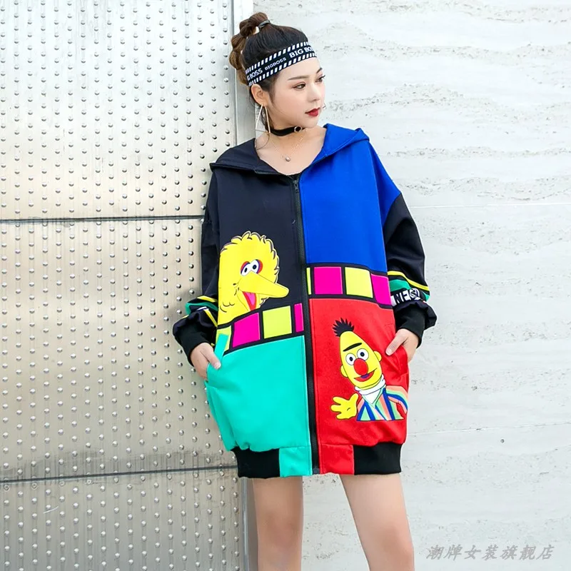 Cartoon anime women jacket oversized hip hop ladies long jacket patchwork outerwear spring autumn jacket women hooded streetwear
Cartoon anime women jacket oversized hip hop ladies long jacket patchwork outerwear spring autumn jacket women hooded streetwear