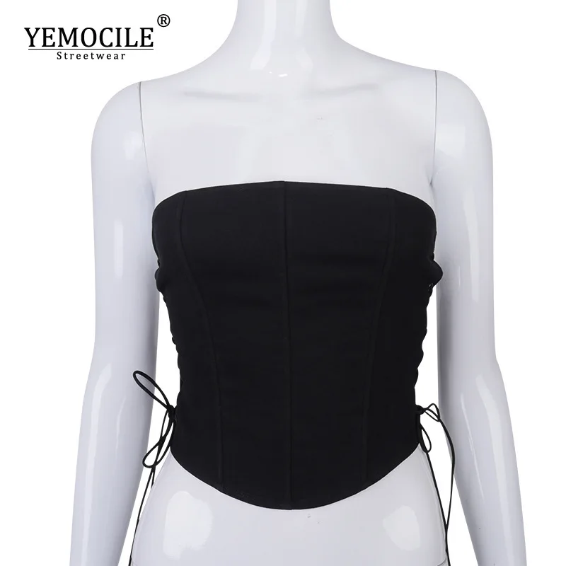 Off Shoulder Strapless Lace Up Sexy Bustier Corset Crop Tops for Women Black Sleeveless Vest Top Cropped Feminino
Off Shoulder Strapless Lace Up Sexy Bustier Corset Crop Tops for Women Black Sleeveless Vest Top Cropped Feminino