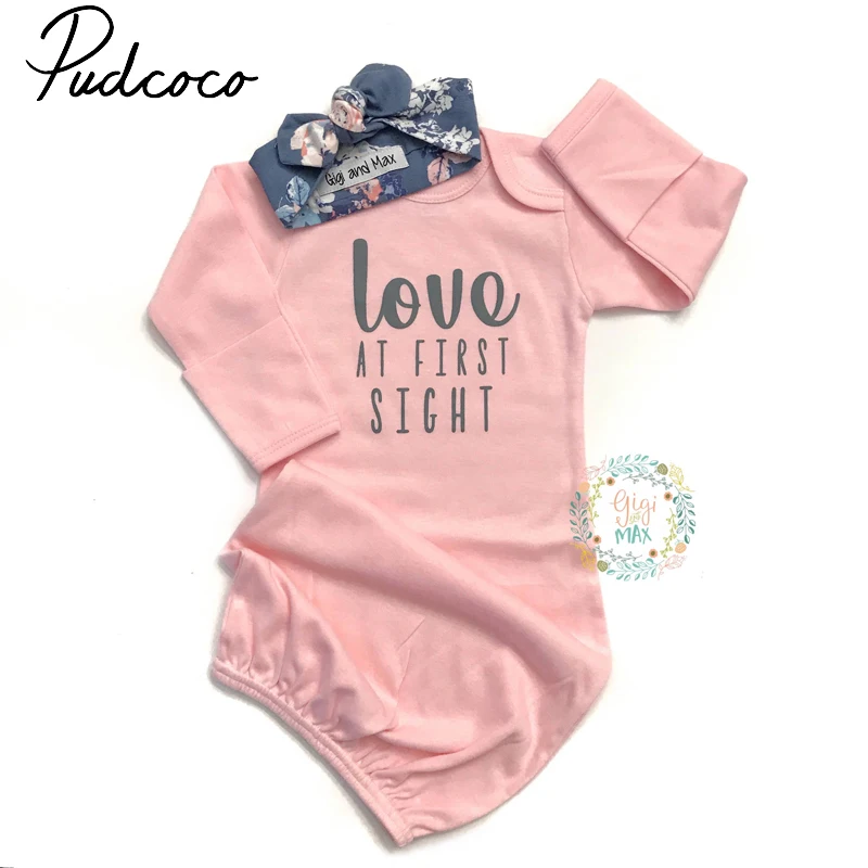 Фото Мягкие хлопковые ночные рубашки для новорожденных и маленьких девочек пижамы