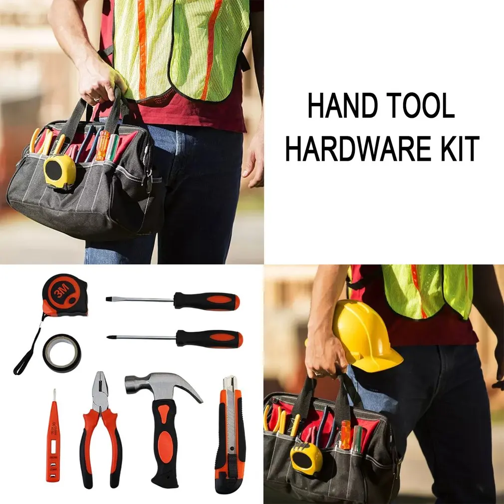 9PCS Hand Tool Hardware Kit Screwdriver Tape Measure Combination Pliers Claw Hammer Utility Knife Carbon Steel Material Tool Box
9PCS Hand Tool Hardware Kit Screwdriver Tape Measure Combination Pliers Claw Hammer Utility Knife Carbon Steel Material Tool Box