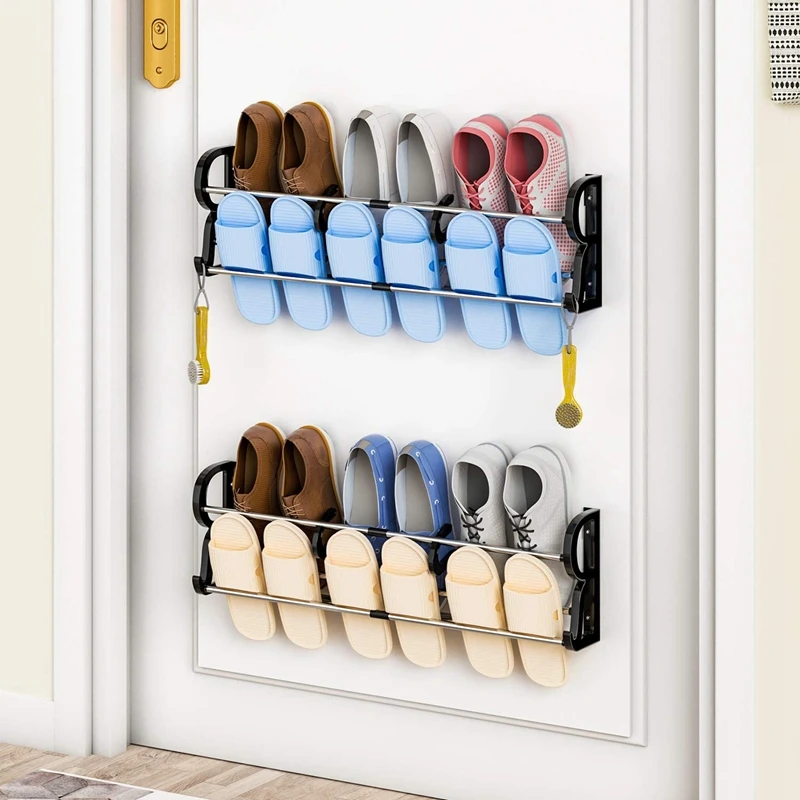 2-Pack over the Door Shoe Rack, Wall Hanging Door Shoe Rack Organizer, Adhesive Shoe Organizer Wall Mounted with S-Shape
2-Pack over the Door Shoe Rack, Wall Hanging Door Shoe Rack Organizer, Adhesive Shoe Organizer Wall Mounted with S-Shape