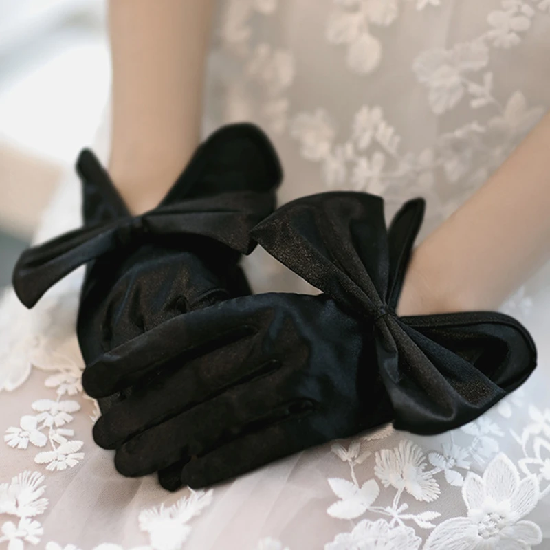 2021 женские перчатки короткие Lap Ding эластичный ссылка в ретро-стиле С большим