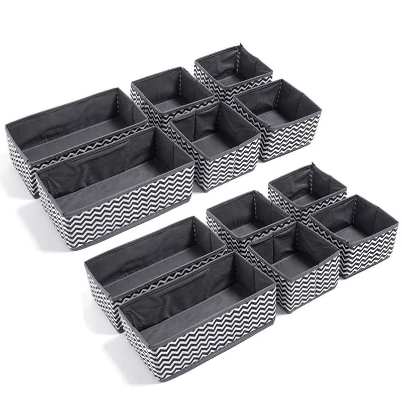 12pcs/set Foldable Non-woven Underwear Storage Box Wave Pattern Cloth Drawer Socks Sorting Box Clothes Storage Box Various Size
12pcs/set Foldable Non-woven Underwear Storage Box Wave Pattern Cloth Drawer Socks Sorting Box Clothes Storage Box Various Size