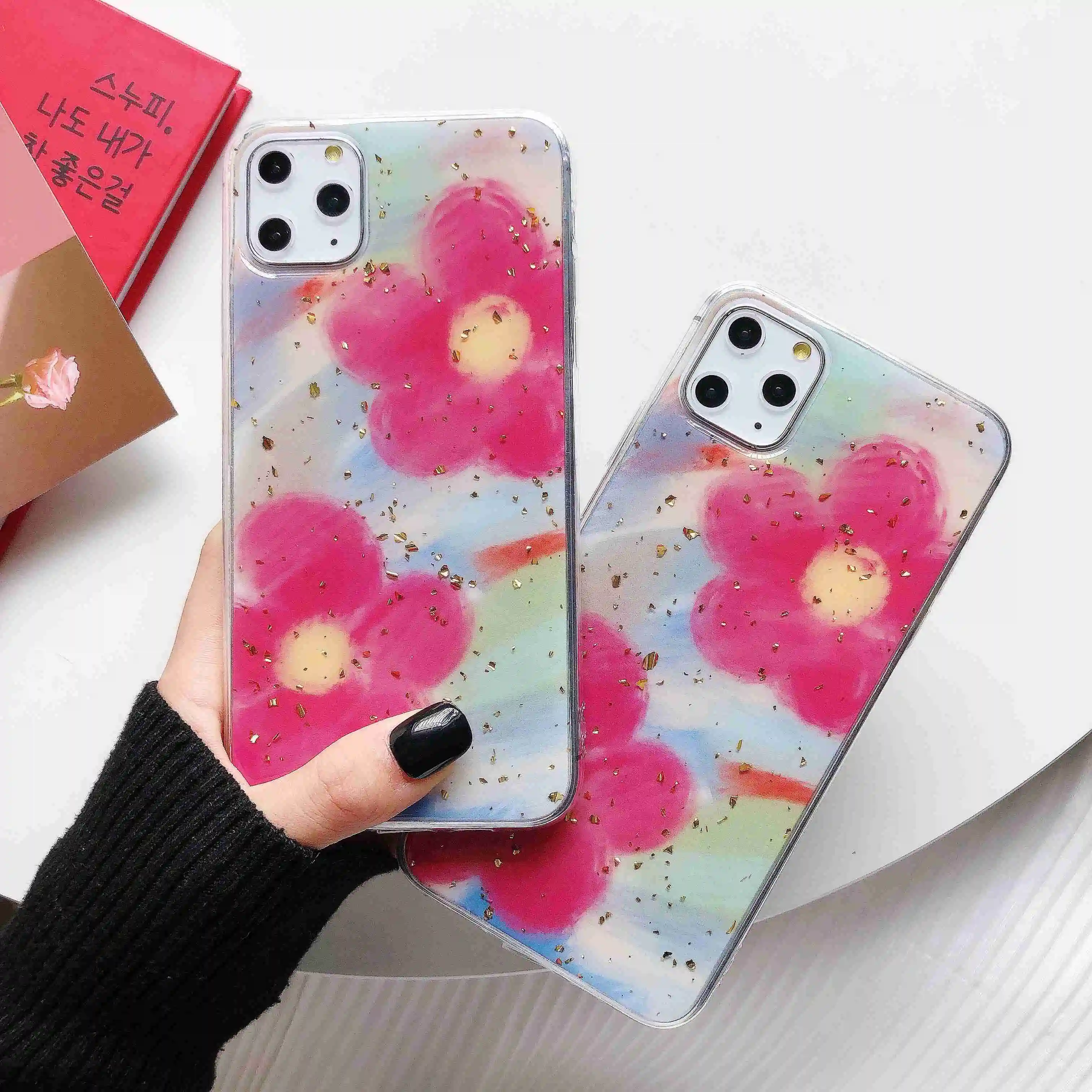 2020 новые чехлы для iPhone 11 Pro X XS Max XR 6 6S 7 8 Plus акварельные Роскошные блестящие из