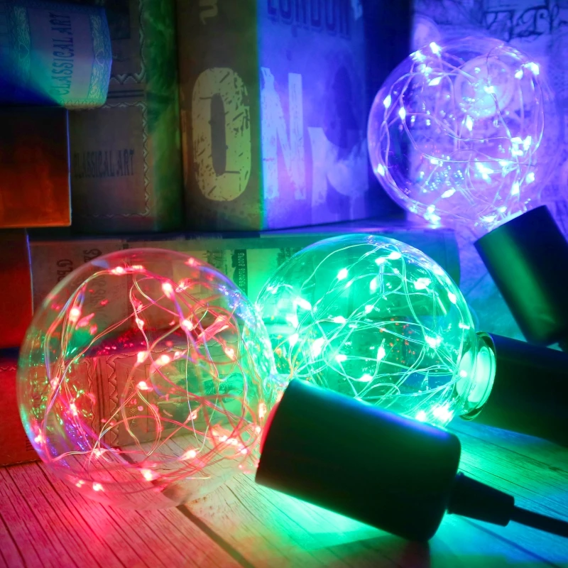LED Edison String Light Bulb E27 110V 220V G95 Colorful RGB Lighting Copper Wire Bulb Home Decor Holiday Night Light Lamp
LED Edison String Light Bulb E27 110V 220V G95 Colorful RGB Lighting Copper Wire Bulb Home Decor Holiday Night Light Lamp