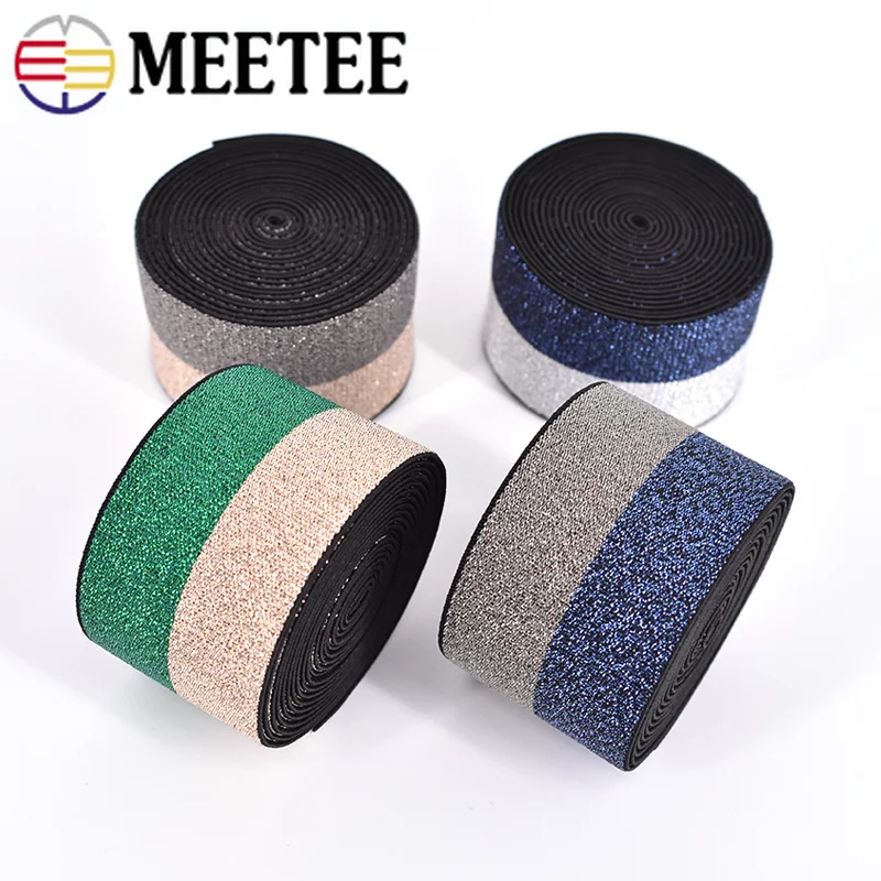 Metee 5/10Meter 4cm Bright Silk Elastic Band Nylon Rubber Bands Webbing for Garment Skirt Waistband DIY Cloth Sewing Accessories | Дом и сад