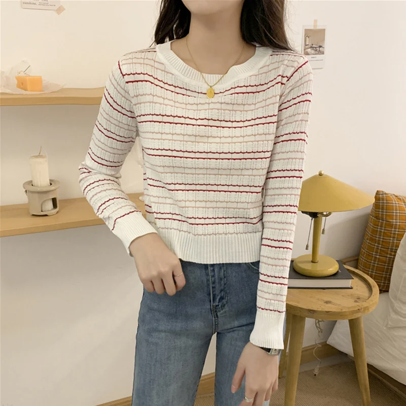 CMAZ Spring Autumn Long Sleeve Knit Sweater Women Stripe Cute Hit Casual Pullover Pink Tops Female Basic Jumper 91601#
CMAZ Spring Autumn Long Sleeve Knit Sweater Women Stripe Cute Hit Casual Pullover Pink Tops Female Basic Jumper 91601#