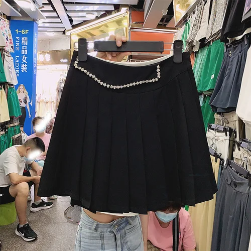 Women's Skirt 2021 Summer New Exquisite Rhinestone High Waist Pleated Skirts All-Matching Faldas Jupe Femme Green White Black
Women's Skirt 2021 Summer New Exquisite Rhinestone High Waist Pleated Skirts All-Matching Faldas Jupe Femme Green White Black
