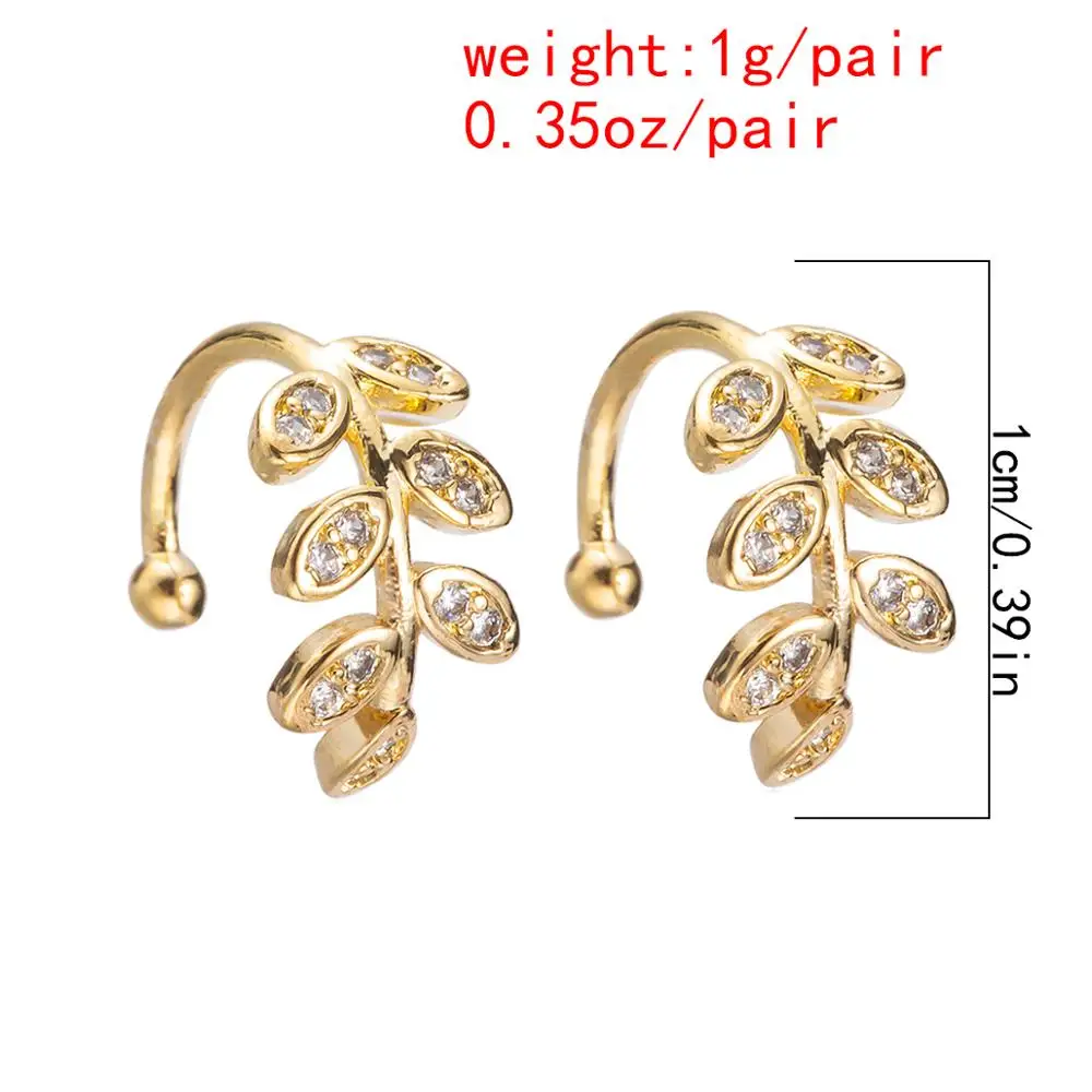 Korean Kpop Copper Ear Cuff Earring Women Punk Vintage Gold Color C Shape No Pierced Leaves Iced Out Rhinestone Jewelry Earcuff
Korean Kpop Copper Ear Cuff Earring Women Punk Vintage Gold Color C Shape No Pierced Leaves Iced Out Rhinestone Jewelry Earcuff