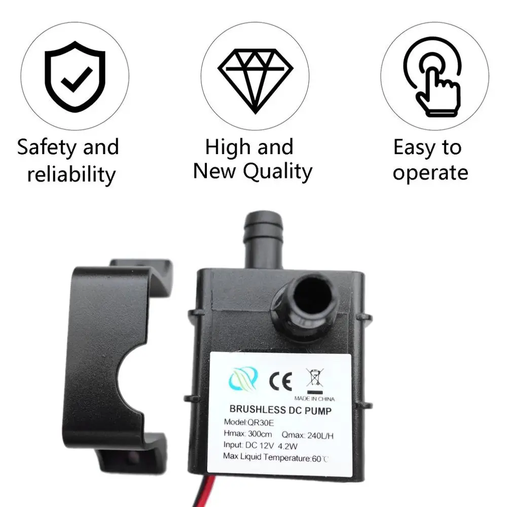 2021 New Ultra-quiet DC 12V 4.2W 240L/H Flow Rate Waterproof Brushless Pump Mini Submersible Water Pump QR30E
2021 New Ultra-quiet DC 12V 4.2W 240L/H Flow Rate Waterproof Brushless Pump Mini Submersible Water Pump QR30E