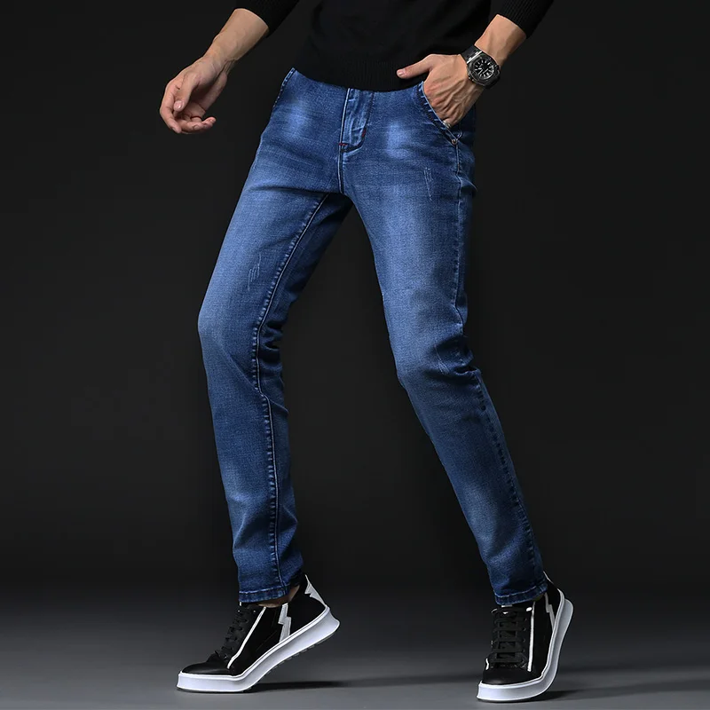 Men's Jeans Spring Winter 2020 New Warm Slim Fit Business Fashion Thicken Denim Trousers Black Blue Jeans Men
Men's Jeans Spring Winter 2020 New Warm Slim Fit Business Fashion Thicken Denim Trousers Black Blue Jeans Men