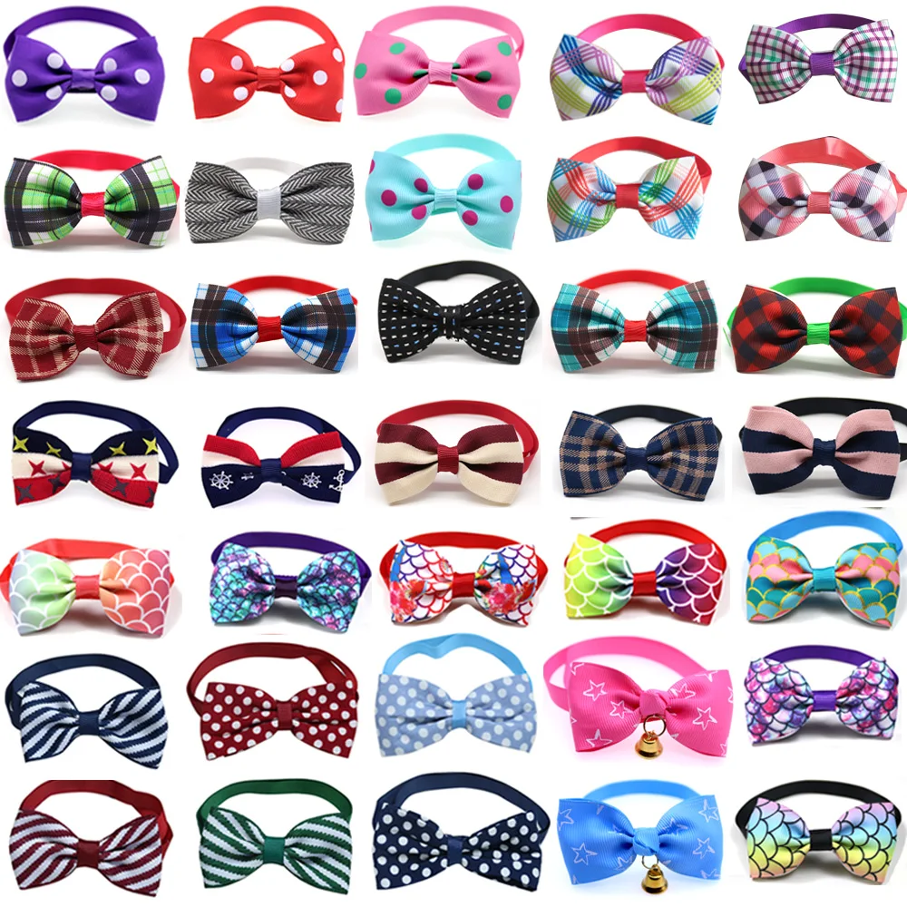 

Wholesale 100pcs Pet Dog Cat Bowties Collar Pet Bows Puppy Cat Ties Bow Tie Neckties Samll -dog Pet Cat Grooming Supplies