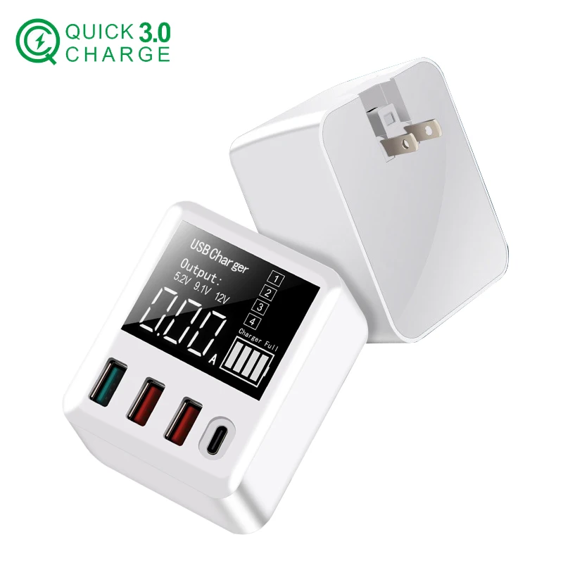 30 Вт Мульти USB быстрое зарядное устройство цифровой дисплей Быстрая зарядка 3 0