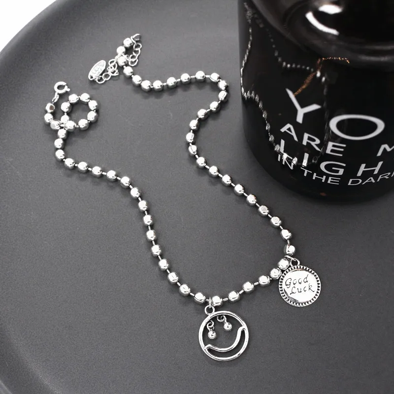 Good Lucky Letter Round Hollow Smile Face 925 Sterling Silver Pendant Necklace For Women Korean Jewelry Gift
Good Lucky Letter Round Hollow Smile Face 925 Sterling Silver Pendant Necklace For Women Korean Jewelry Gift