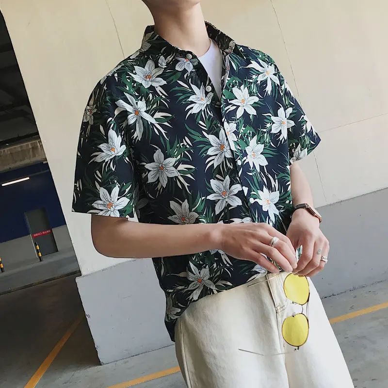 Short-sleeved Printed Shirt for Men Thin Casual Loose Hawaii Tops Lapel Beach Shirts Male Clothes Spring Summer Tide Brand Coat
Short-sleeved Printed Shirt for Men Thin Casual Loose Hawaii Tops Lapel Beach Shirts Male Clothes Spring Summer Tide Brand Coat