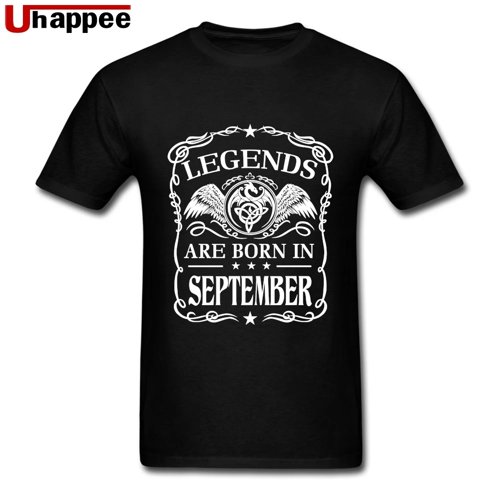 Legends Born In September Футболка мужская 1980S футболка брендовая дизайнерская большого