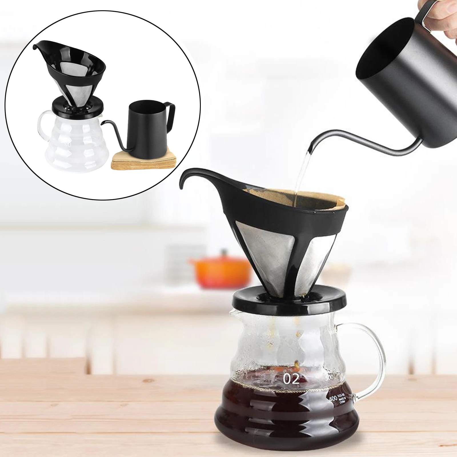 Coffee Filter Pot Set Pour Over Coffee Maker Glass Coffee Pot Coffee Brewer
Coffee Filter Pot Set Pour Over Coffee Maker Glass Coffee Pot Coffee Brewer