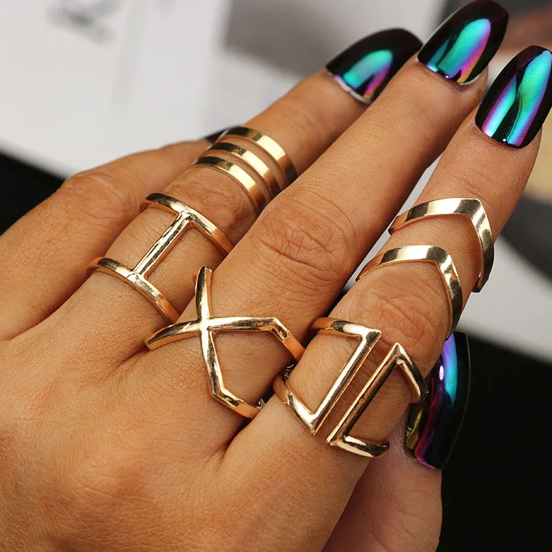 Punk Gold Round Hollow Geometric Rings Set for Women Girls Fashion Cross Twist Open Joint Ring 2021 Female Jewelry Gift
Punk Gold Round Hollow Geometric Rings Set for Women Girls Fashion Cross Twist Open Joint Ring 2021 Female Jewelry Gift