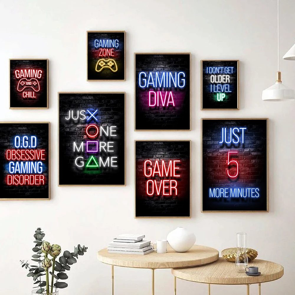 Neon Gamepad Illustration Player Quote Poster Printing Wall Art Picture Joystick Canvas Painting Boy Room Home Nordic Decoration
Neon Gamepad Illustration Player Quote Poster Printing Wall Art Picture Joystick Canvas Painting Boy Room Home Nordic Decoration