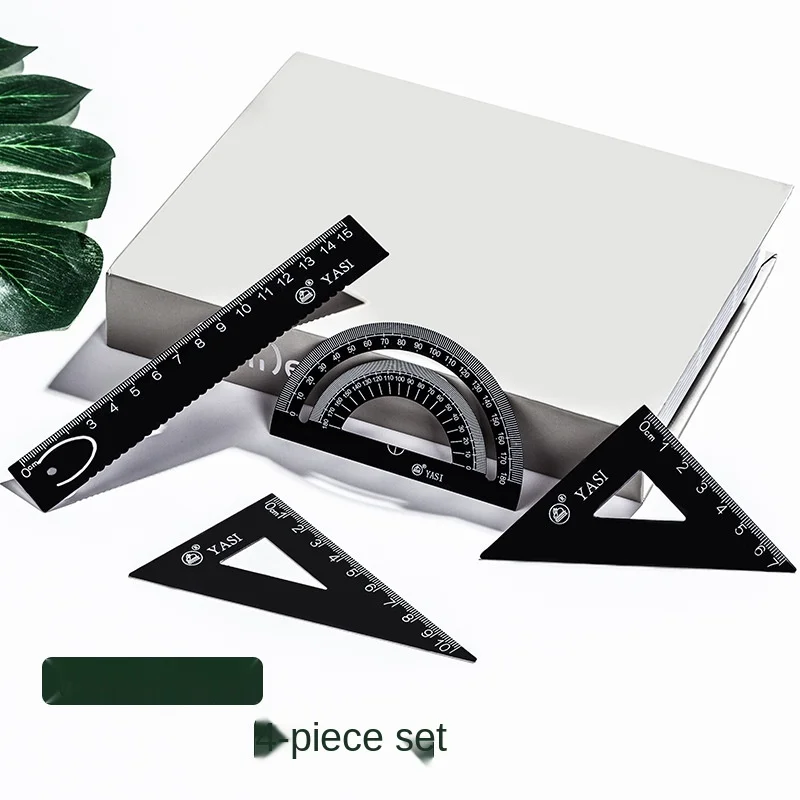 Drawing Ruler Student Suit Triangle Protractor Ruler Student Stationery Black And White Simple Metal Texture
Drawing Ruler Student Suit Triangle Protractor Ruler Student Stationery Black And White Simple Metal Texture
