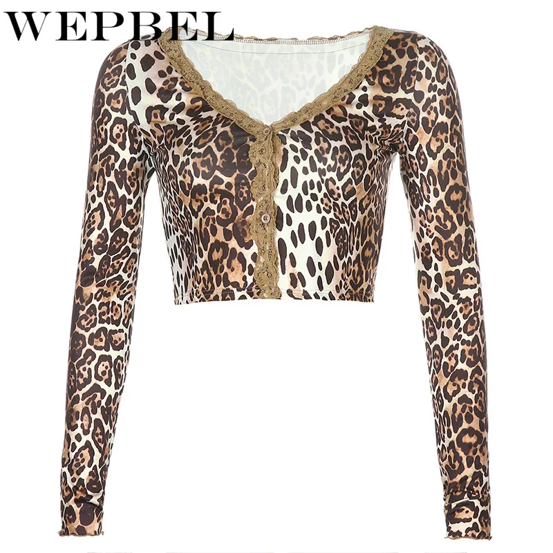 WEPBEL Women Sexy Leopard Print Crop Top Casual Ladies Long Sleeve V Neck Slim Fit Open Front Short Shirt Cardigan
WEPBEL Women Sexy Leopard Print Crop Top Casual Ladies Long Sleeve V Neck Slim Fit Open Front Short Shirt Cardigan