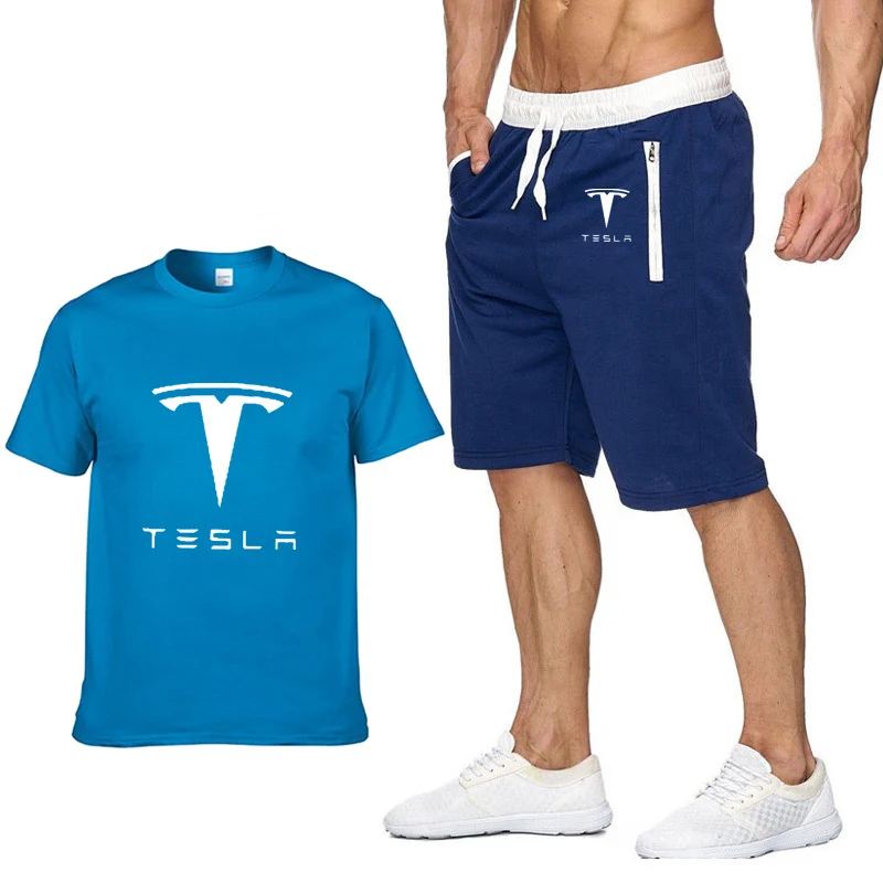 Summer new Men's short sleeve Tesla Car Logo printing casual trend Cotton Men's short sleeve + shorts 2-piece set
Summer new Men's short sleeve Tesla Car Logo printing casual trend Cotton Men's short sleeve + shorts 2-piece set