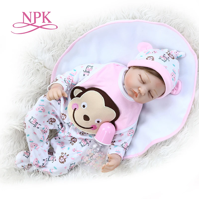55 см мягкие силиконовые реалистичные Пинки reborn baby sleeping bebe Кукла touch cudly doll ручная