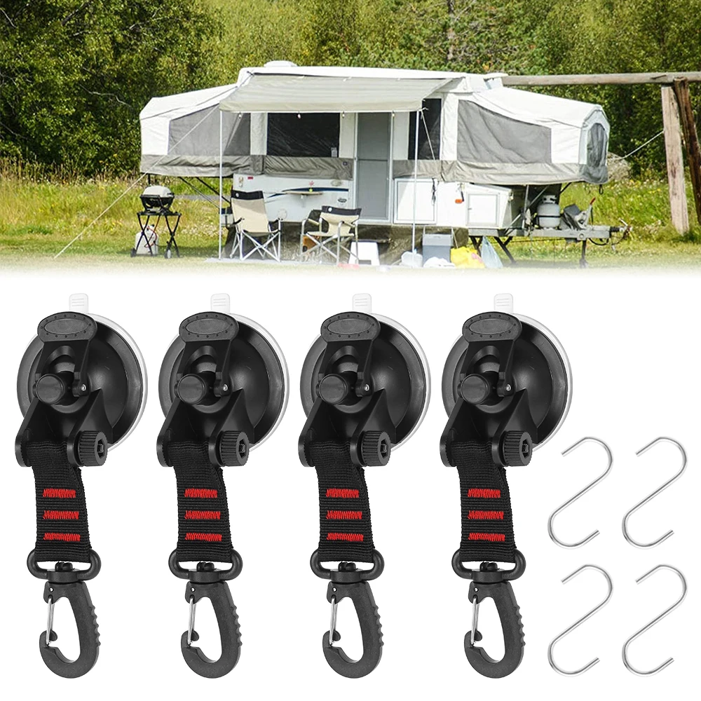 4pcs Suction Cup Anchor Tent Securing Hook Tie Downs with Carabiner for Car Side Awning Tents Caravan Camping Tarp Accessory
4pcs Suction Cup Anchor Tent Securing Hook Tie Downs with Carabiner for Car Side Awning Tents Caravan Camping Tarp Accessory