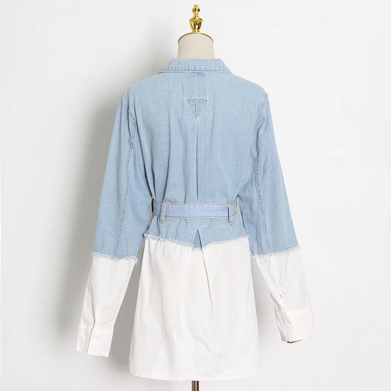 SISPELL Patchwork Shirt Women's Denim Coat Long Sleeve Lapel Collar Long Sleeve Lace Up Bowknot For Female Casual Coats 2020 New
SISPELL Patchwork Shirt Women's Denim Coat Long Sleeve Lapel Collar Long Sleeve Lace Up Bowknot For Female Casual Coats 2020 New