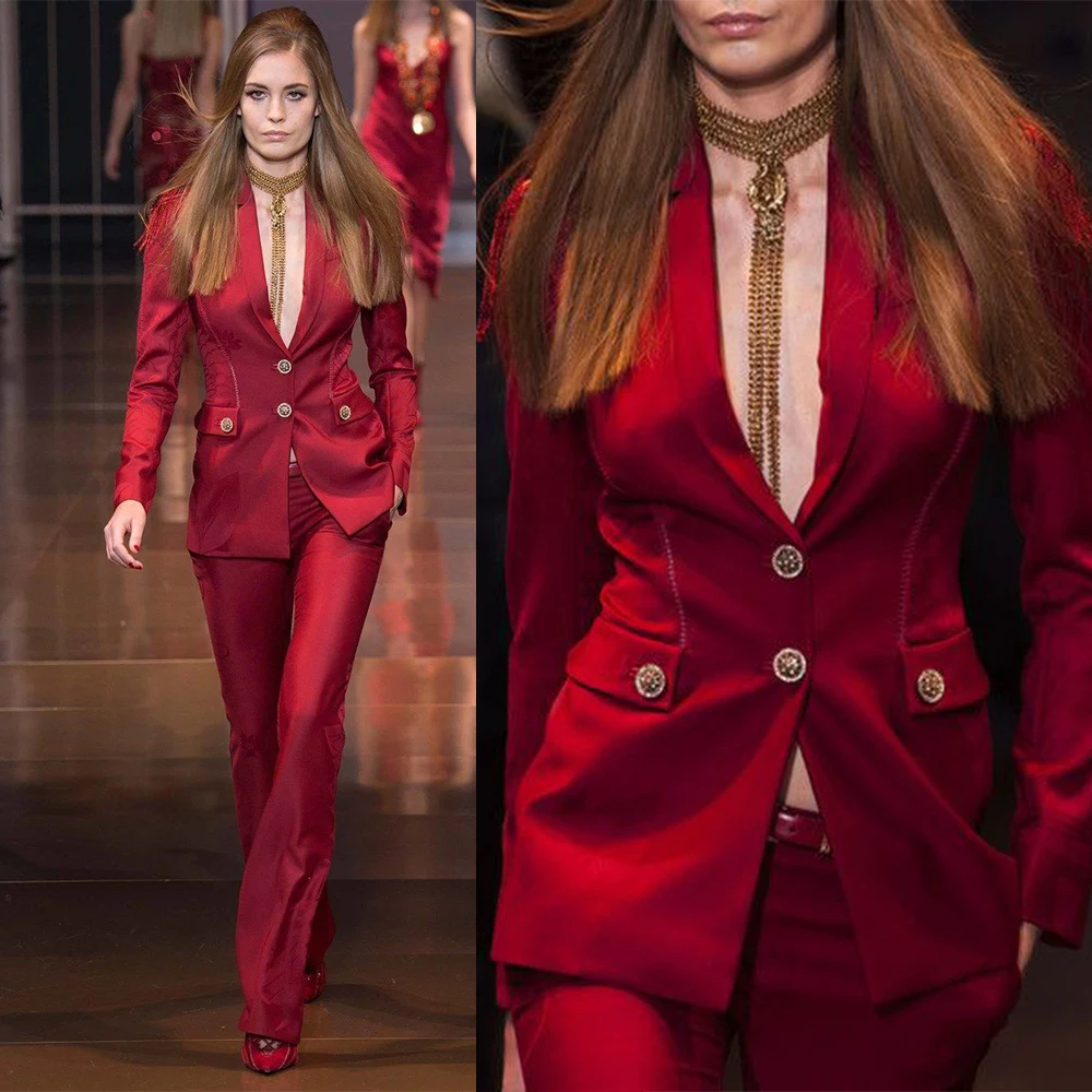 Red Carpet Fashion Women Pants Sets Slim Fit Tuxedos Evening Party Blazer Formal Wear For Wedding (Jacket+Pants)
Red Carpet Fashion Women Pants Sets Slim Fit Tuxedos Evening Party Blazer Formal Wear For Wedding (Jacket+Pants)