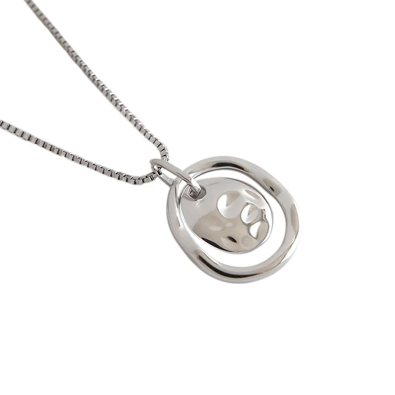 Real 925 Sterling Silver Geometric Hollow Double Circle Pendant Necklace For Fashion Women Party Minimalist Fine Jewelry
Real 925 Sterling Silver Geometric Hollow Double Circle Pendant Necklace For Fashion Women Party Minimalist Fine Jewelry