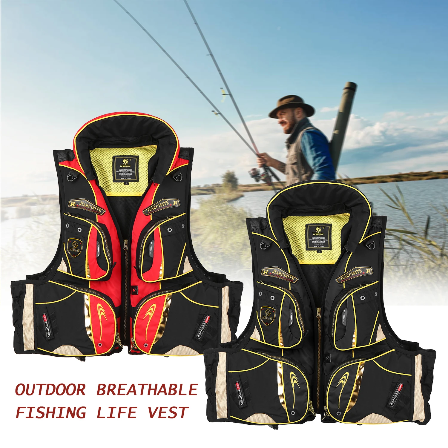Reflective Fishing Life with Multiple Pockets Outdoors fish Vest Adults Waistcoat Photography Unisex Safety
Reflective Fishing Life with Multiple Pockets Outdoors fish Vest Adults Waistcoat Photography Unisex Safety